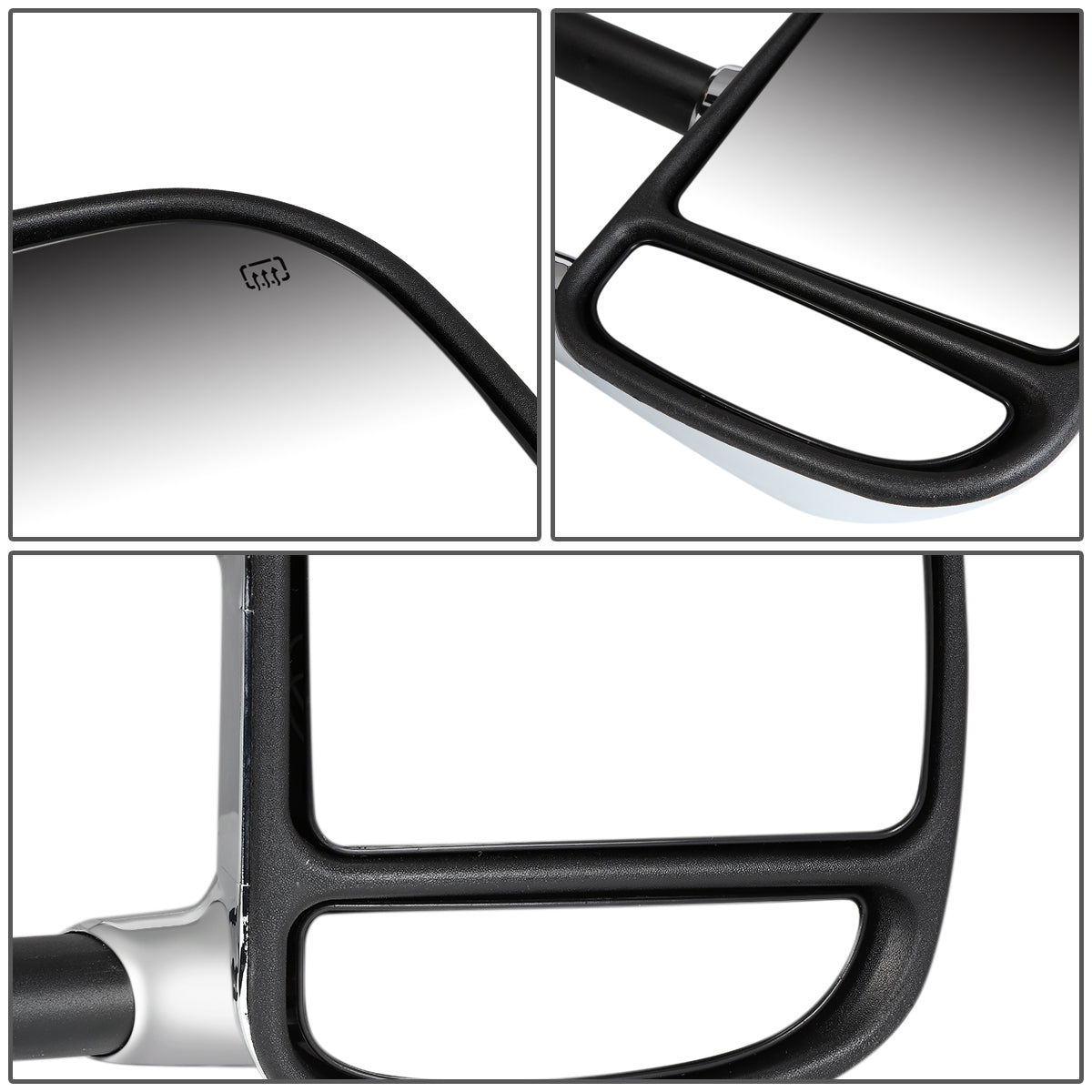 Chrome Powered Heated Towing Mirrors (Pair)<br>99-07 Ford F250 F350 F450 F550 Super Duty