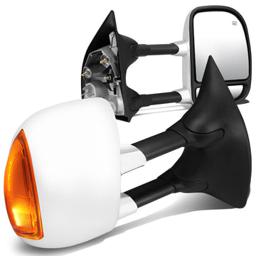 Chrome Powered Heated Towing Mirrors (Pair)<br>99-07 Ford F250 F350 F450 F550 Super Duty