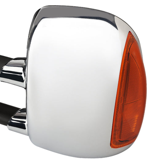 Chrome Powered Heated Towing Mirrors (Pair)<br>99-07 Ford F250 F350 F450 F550 Super Duty