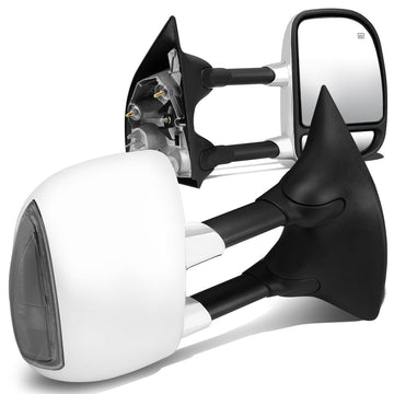 Chrome Powered Heated Towing Mirrors (Pair)<br>99-07 Ford F250 F350 F450 F550 Super Duty