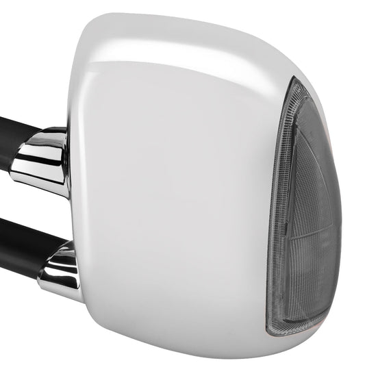 Chrome Powered Heated Towing Mirrors (Pair)<br>99-07 Ford F250 F350 F450 F550 Super Duty