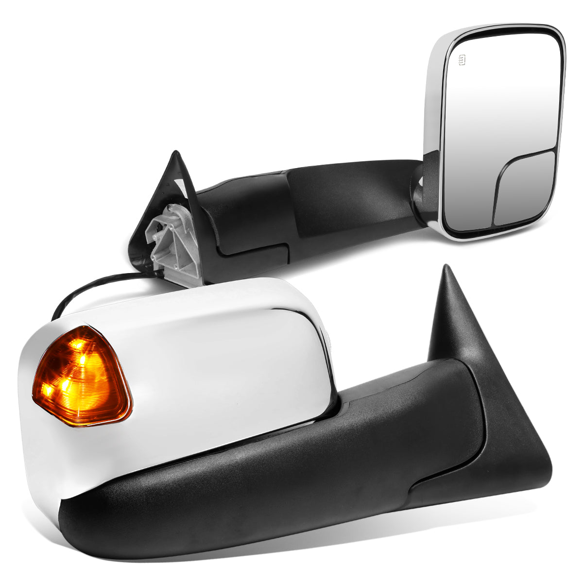 Chrome Powered Heated Towing Mirrors (Pair)<br>94-02 Dodge Ram 1500 2500 3500