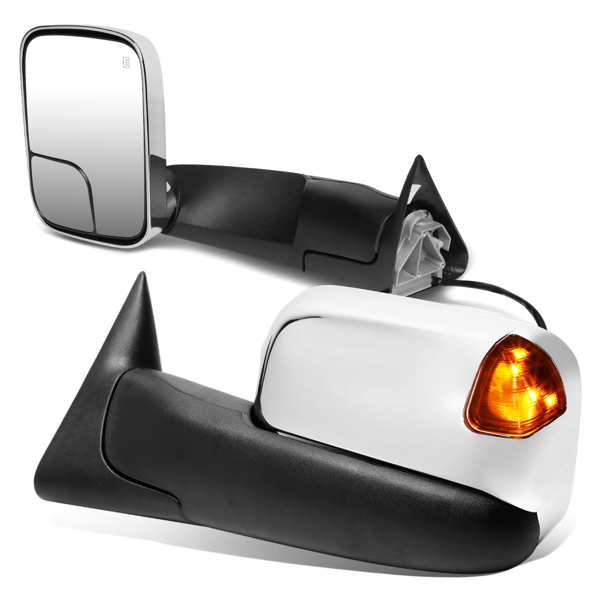 Chrome Powered Heated Towing Mirrors (Pair)<br>94-02 Dodge Ram 1500 2500 3500