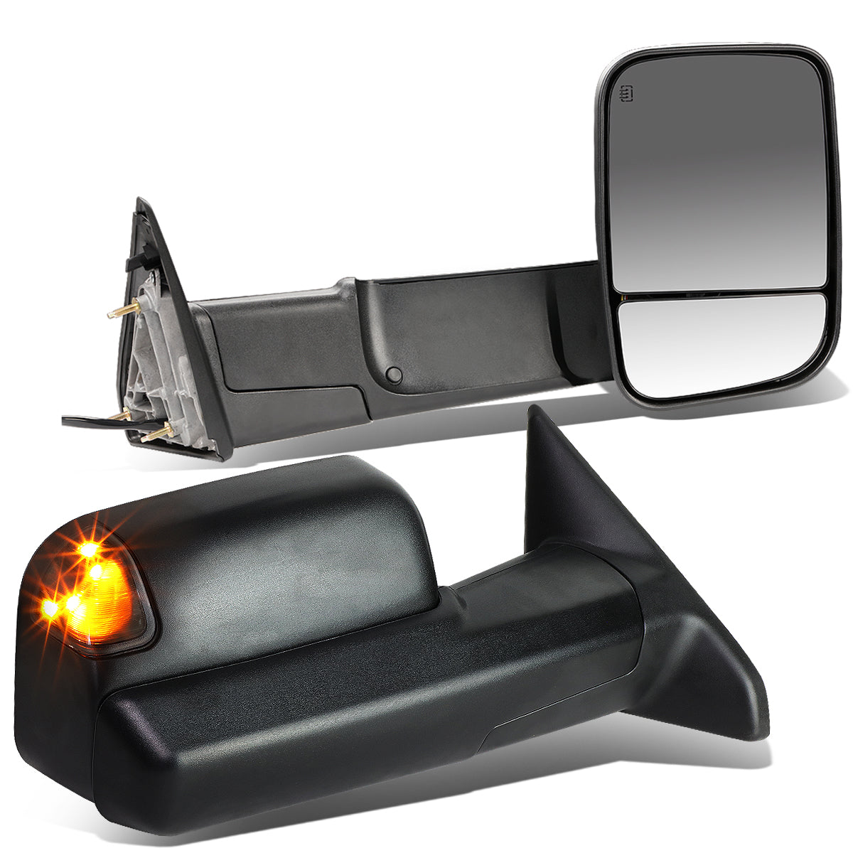 Powered Heated Towing Mirrors (Pair)<br>09-16 Dodge Ram 1500, 10-16 Ram 2500-5500