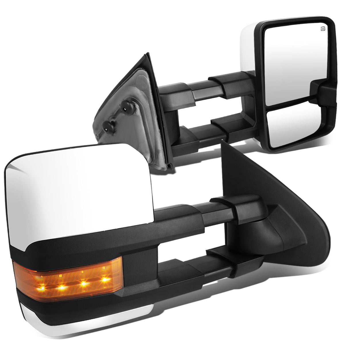 Chrome Powered Heated Towing Mirrors (Pair)<br>14-17 Chevy Silverado 1500, GMC Sierra 1500