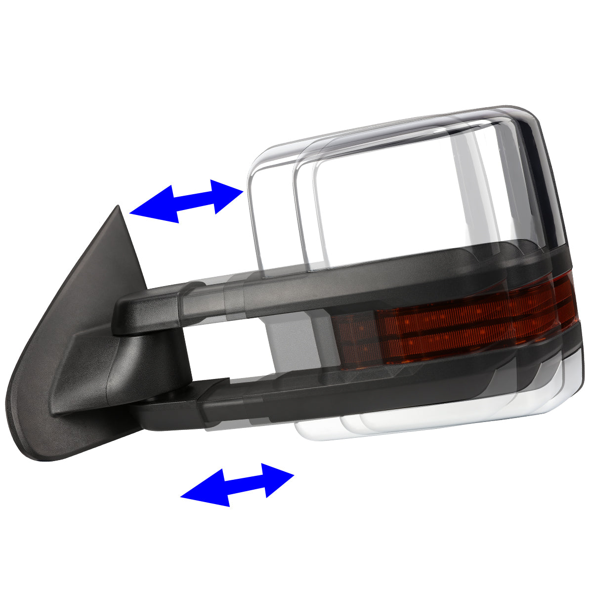 Chrome Powered Heated Towing Mirrors (Pair)<br>14-17 Chevy Silverado 1500, GMC Sierra 1500