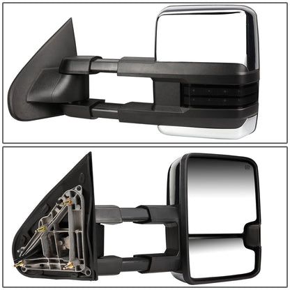 Chrome Powered Heated Towing Mirrors (Pair)<br>14-17 Chevy Silverado 1500, GMC Sierra 1500