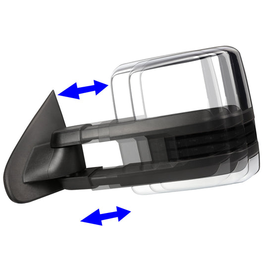 Chrome Powered Heated Towing Mirrors (Pair)<br>14-17 Chevy Silverado 1500, GMC Sierra 1500