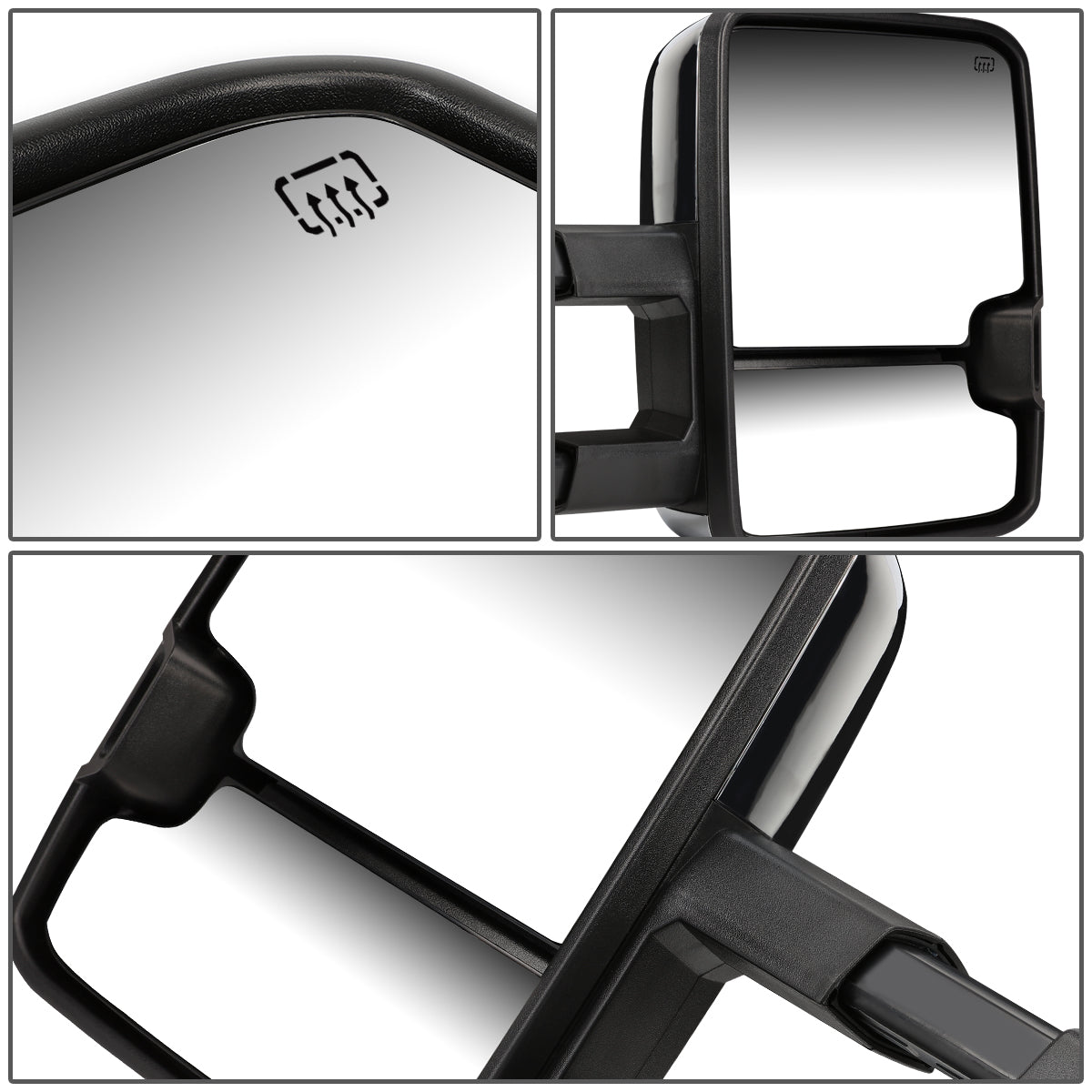 Chrome Powered Heated Towing Mirrors (Pair)<br>14-17 Chevy Silverado 1500, GMC Sierra 1500