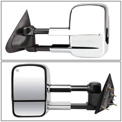 Chrome Powered Heated Towing Mirrors (Pair)<br>14-17 Chevy Silverado 1500, GMC Sierra 1500