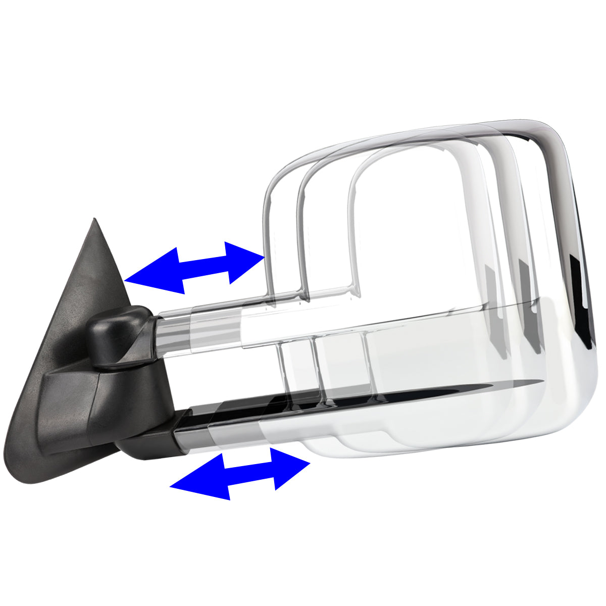 Chrome Powered Heated Towing Mirrors (Pair)<br>14-17 Chevy Silverado 1500, GMC Sierra 1500