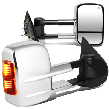 Chrome Powered Heated Towing Mirrors (Pair)<br>14-17 Chevy Silverado 1500, GMC Sierra 1500