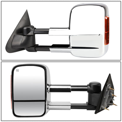 Chrome Powered Heated Towing Mirrors (Pair)<br>14-17 Chevy Silverado 1500, GMC Sierra 1500