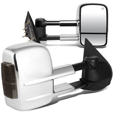 Chrome Powered Heated Towing Mirrors (Pair)<br>14-17 Chevy Silverado 1500, GMC Sierra 1500