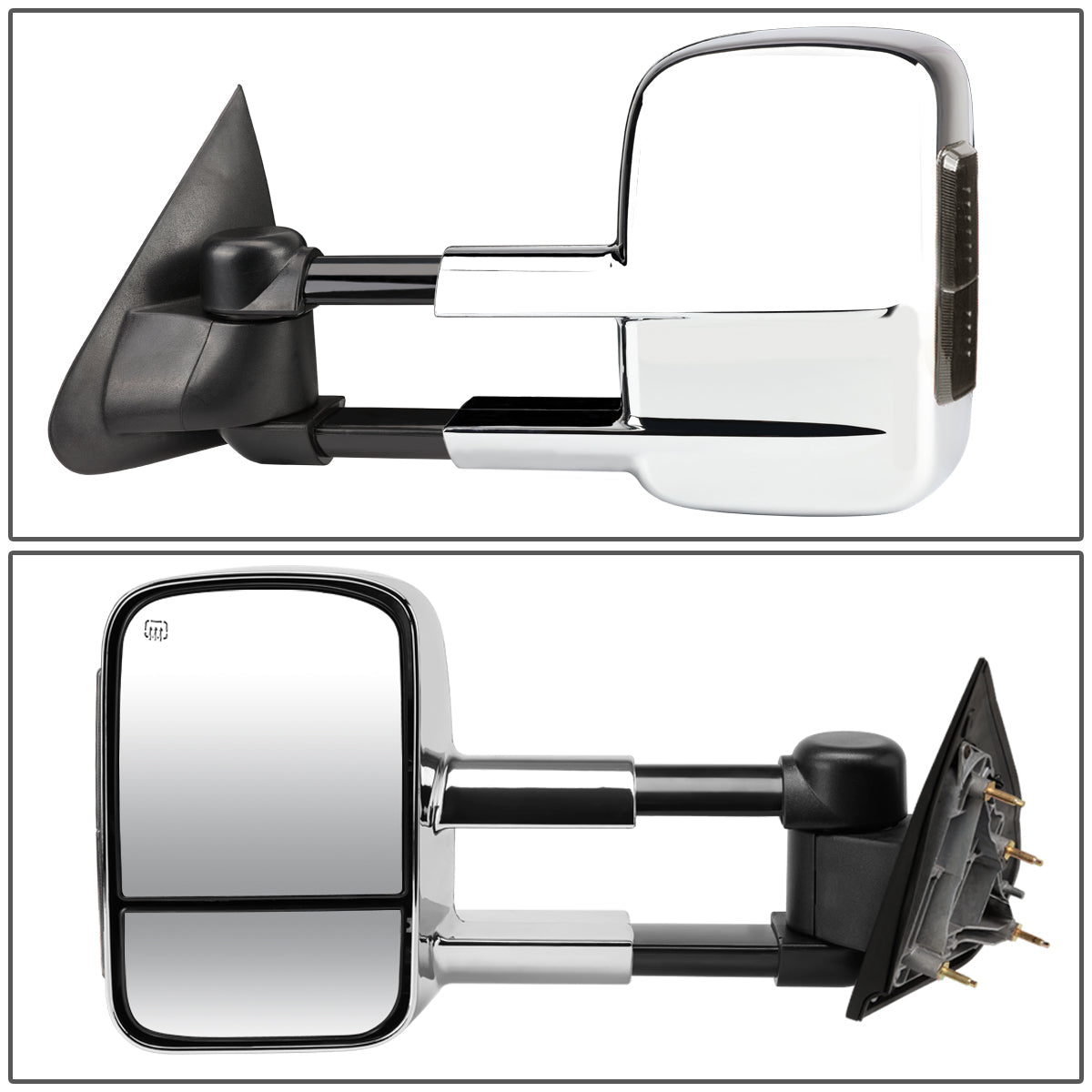 Chrome Powered Heated Towing Mirrors (Pair)<br>14-17 Chevy Silverado 1500, GMC Sierra 1500