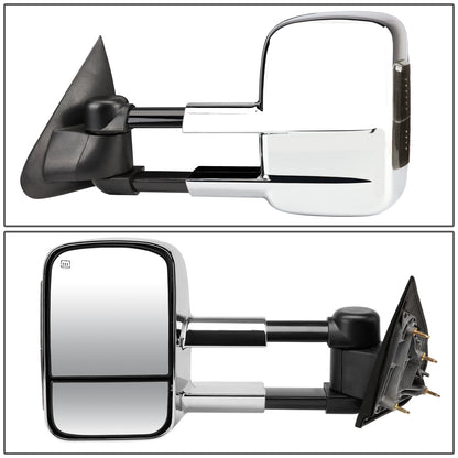 Chrome Powered Heated Towing Mirrors (Pair)<br>14-17 Chevy Silverado 1500, GMC Sierra 1500