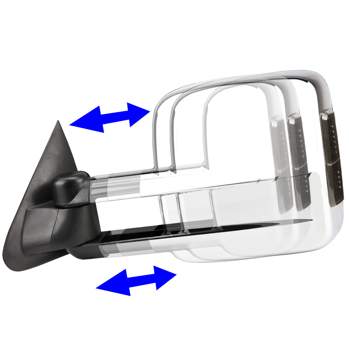 Chrome Powered Heated Towing Mirrors (Pair)<br>14-17 Chevy Silverado 1500, GMC Sierra 1500