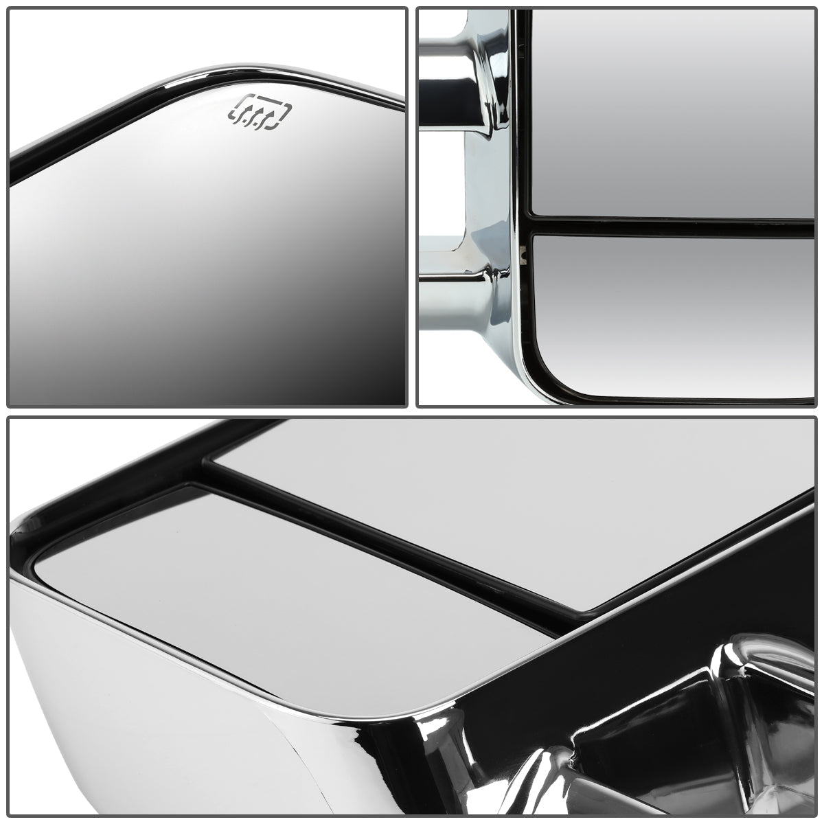 Chrome Powered Heated Towing Mirrors (Pair)<br>14-17 Chevy Silverado 1500, GMC Sierra 1500