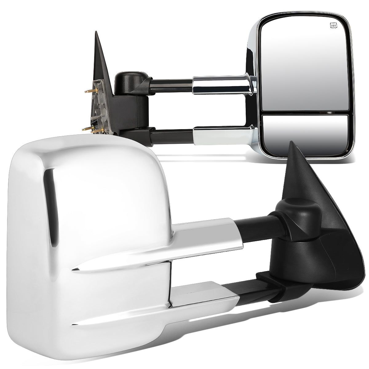Chrome Powered Heated Towing Mirrors (Pair)<br>99-02 Chevy Silverado 1500-3500, GMC Sierra 1500