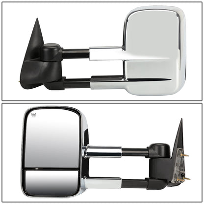 Chrome Powered Heated Towing Mirrors (Pair)<br>99-02 Chevy Silverado 1500-3500, GMC Sierra 1500