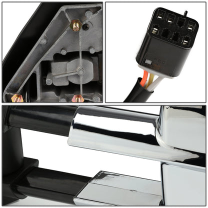 Chrome Powered Heated Towing Mirrors (Pair)<br>99-02 Chevy Silverado 1500-3500, GMC Sierra 1500