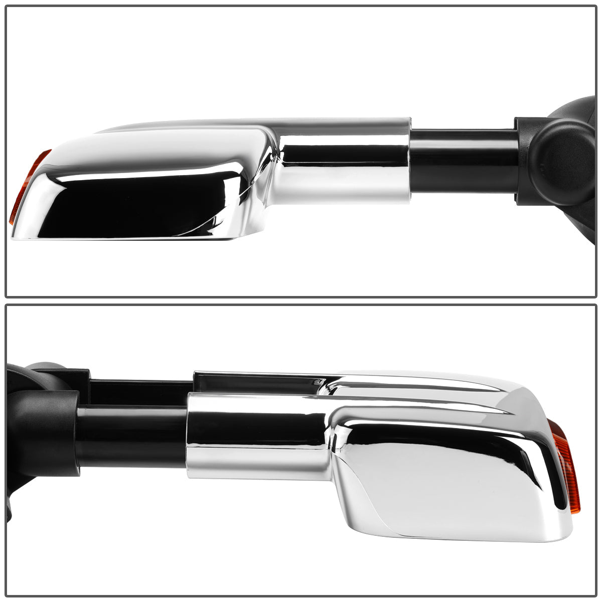 Chrome Powered Heated Towing Mirrors (Pair)<br>99-02 Chevy Silverado 1500-3500, GMC Sierra 1500