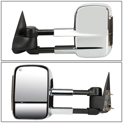 Chrome Powered Heated Towing Mirrors (Pair)<br>99-02 Chevy Silverado 1500-3500, GMC Sierra 1500