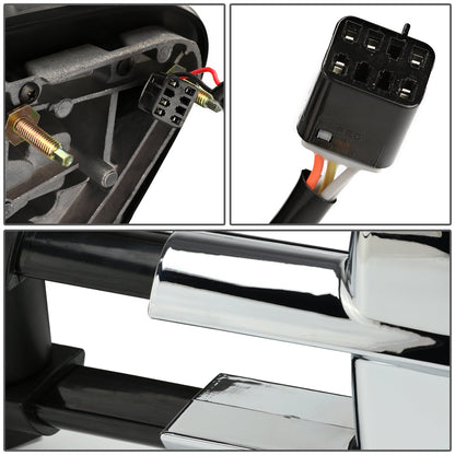 Chrome Powered Heated Towing Mirrors (Pair)<br>99-02 Chevy Silverado 1500-3500, GMC Sierra 1500