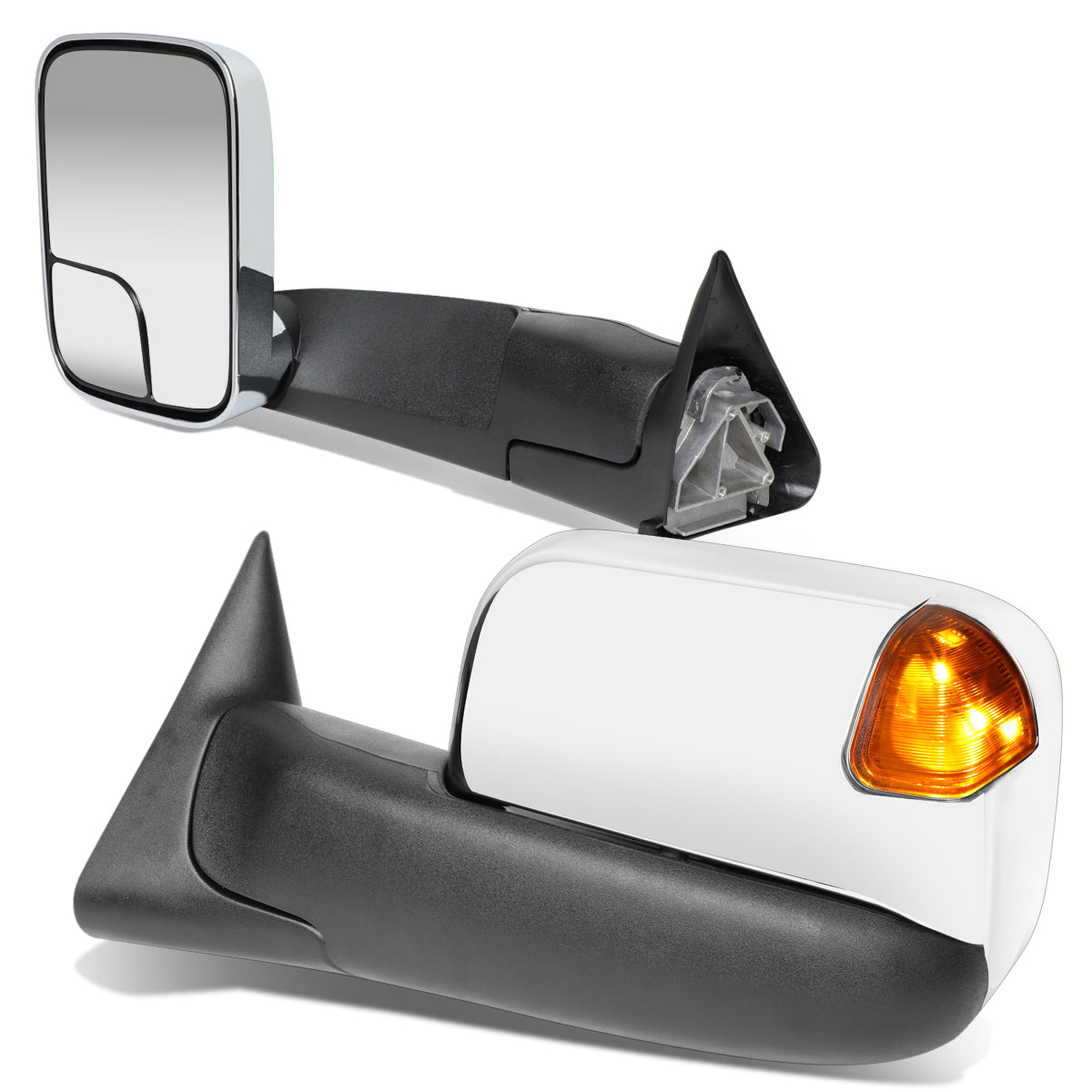 Chrome Powered Towing Mirrors (Pair)<br>94-97 Dodge Ram 1500 2500 3500