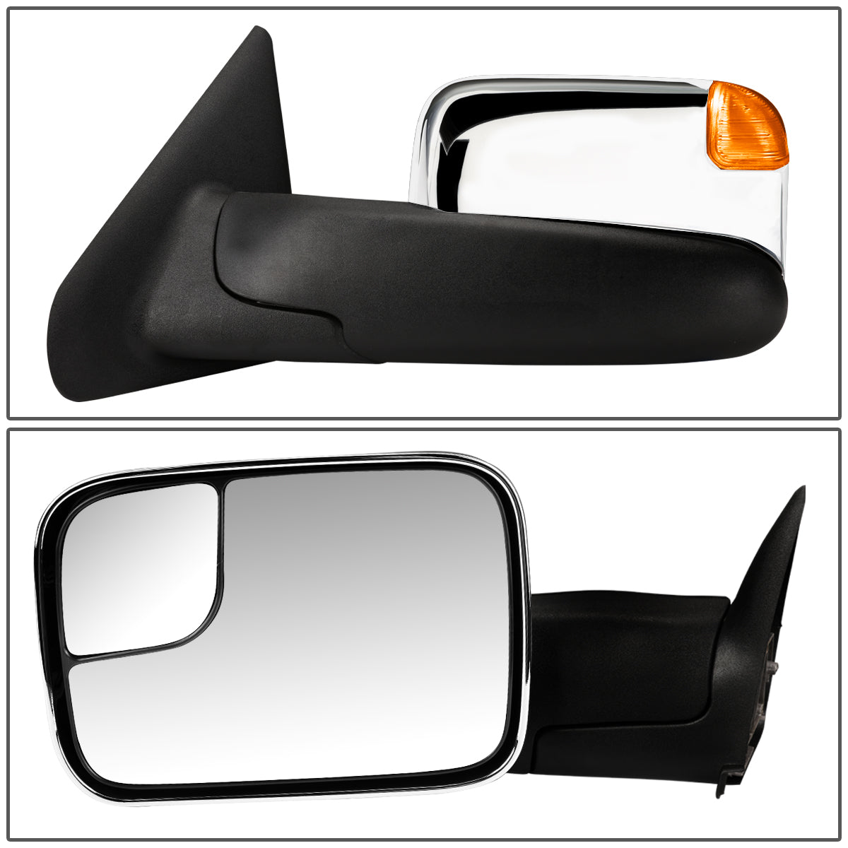 Chrome Powered Towing Mirrors (Pair)<br>94-97 Dodge Ram 1500 2500 3500