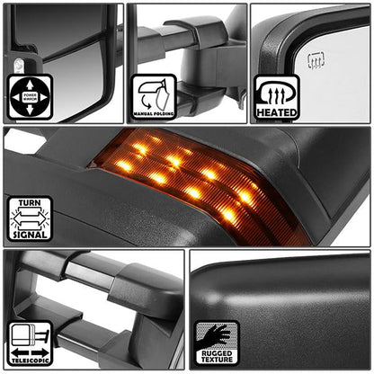 Powered Heated Towing Mirrors (Pair)<br>99-06 Chevy Silverado, GMC Sierra