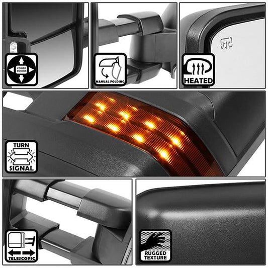 Powered Heated Towing Mirrors (Pair)<br>99-06 Chevy Silverado, GMC Sierra