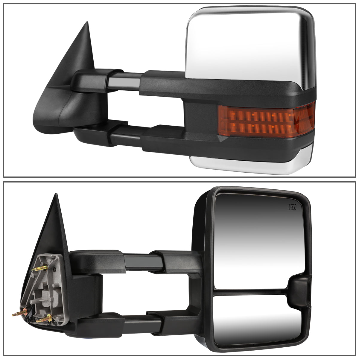 Chrome Powered Heated Towing Mirrors (Pair)<br>99-06 Chevy Silverado, GMC Sierra