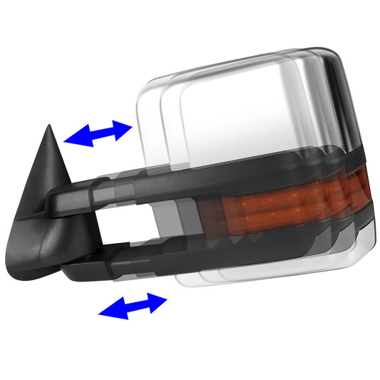 Chrome Powered Heated Towing Mirrors (Pair)<br>99-06 Chevy Silverado, GMC Sierra