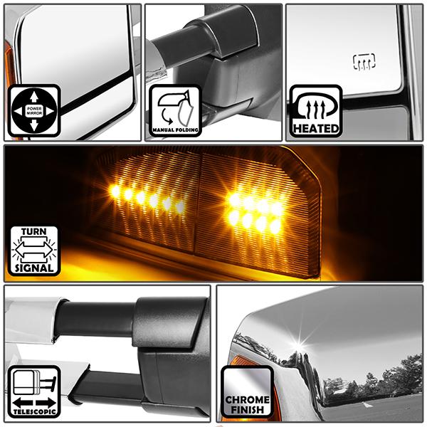 Powered Heated Towing Mirrors (Pair)<br>07-16 Toyota Tundra