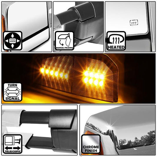 Powered Heated Towing Mirrors (Pair)<br>07-16 Toyota Tundra