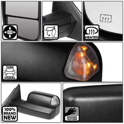 Powered Heated Towing Mirrors (Pair)<br>02-08 Dodge Ram 1500, 03-09 Ram 2500 3500