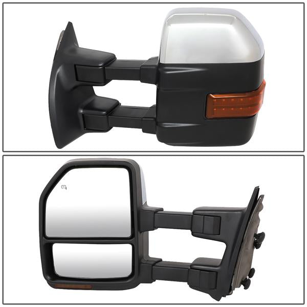 Chrome Powered Heated Towing Mirrors (Pair)<br>99-07 Ford F250 - F550 Super Duty