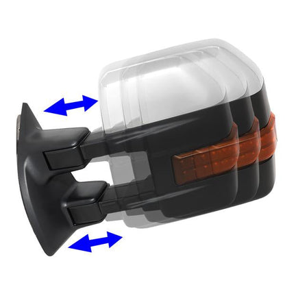 Chrome Powered Heated Towing Mirrors (Pair)<br>99-07 Ford F250 - F550 Super Duty