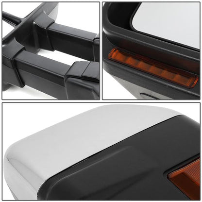 Chrome Powered Heated Towing Mirrors (Pair)<br>99-07 Ford F250 - F550 Super Duty