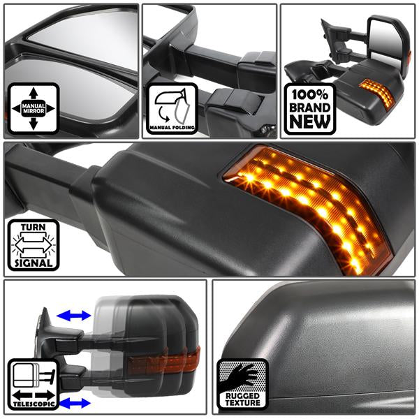 Manual Towing Mirrors (Pair)<br>08-16 Ford F250-F550 Super Duty