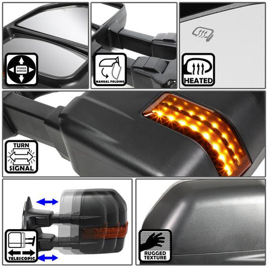 Powered Heated Towing Mirrors (Pair)<br>08-16 Ford F250-F550 Super Duty