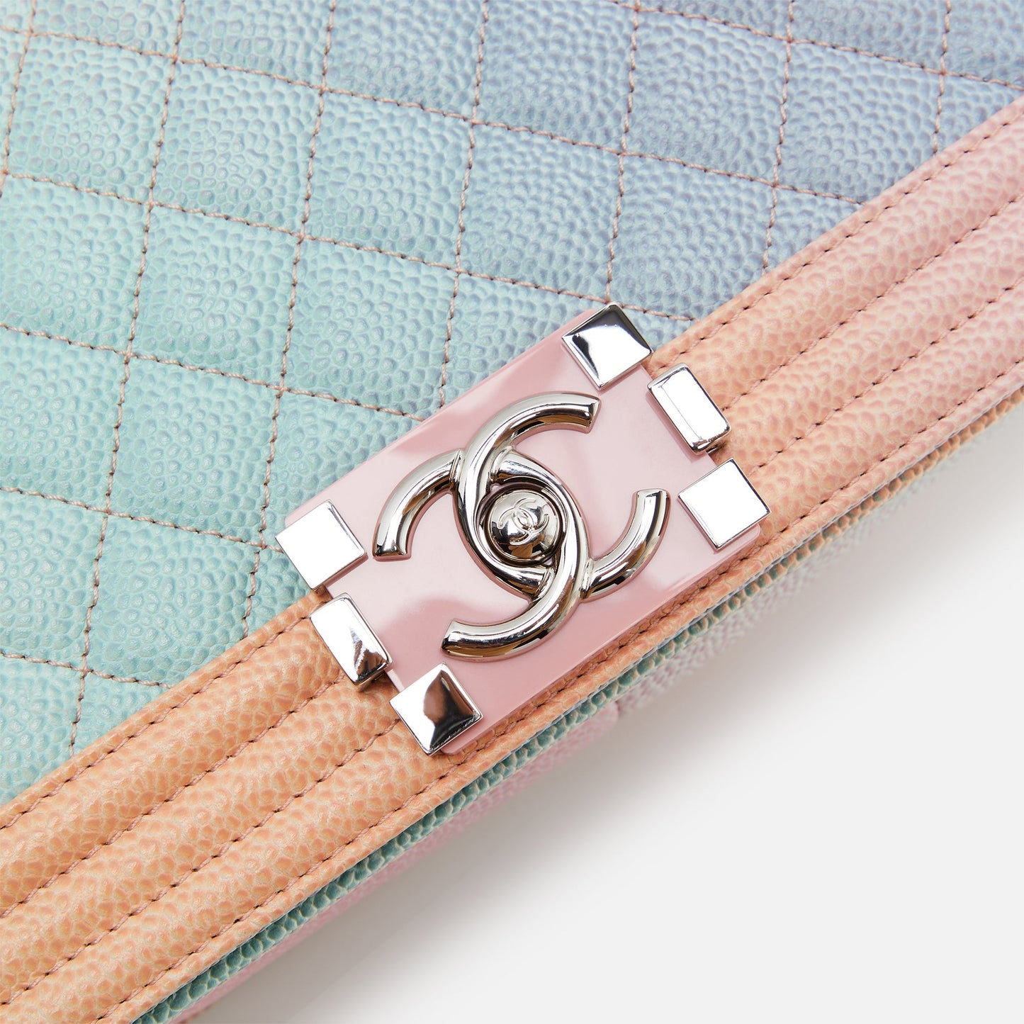 WGACA Chanel Caviar Rainbow Boy Bag - Multi