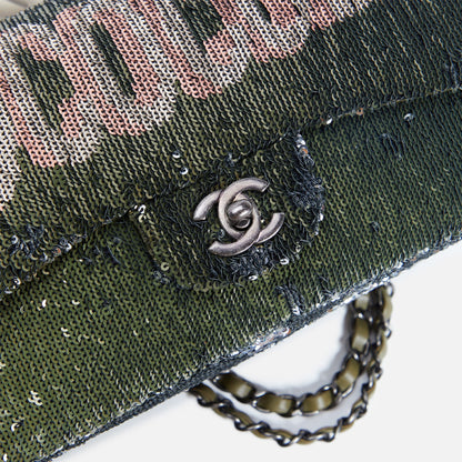 WGACA Chanel Sequin Coco Cuba Flap Bag - Green
