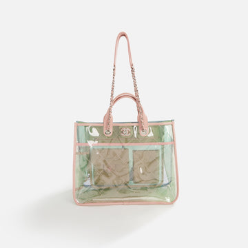 WGACA Chanel Vinyl Cocosplash Medium Shopping Tote - Multi