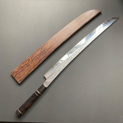 Sakimaru Knife, SG2 Powder Steel, Tsuchime Finish, Ebony Wood handle - Yu Kurosaki