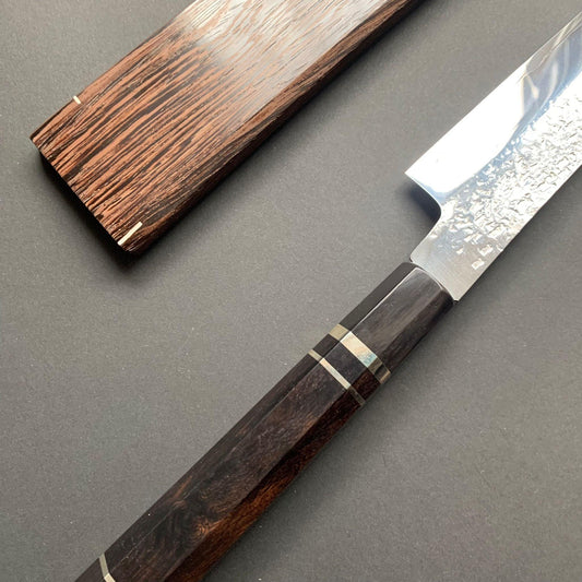 Sakimaru Knife, SG2 Powder Steel, Tsuchime Finish, Ebony Wood handle - Yu Kurosaki