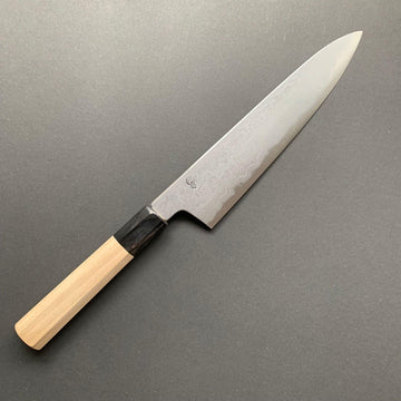 Gyuto Knife, Aogami 1 with iron cladding, Damascus finish, Kikuzuki Uzu range - Sakai Kikumori