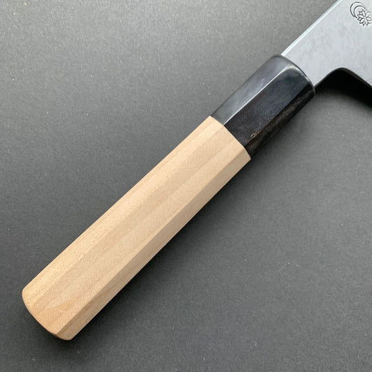 Gyuto Knife, Aogami 1 with iron cladding, Damascus finish, Kikuzuki Uzu range - Sakai Kikumori
