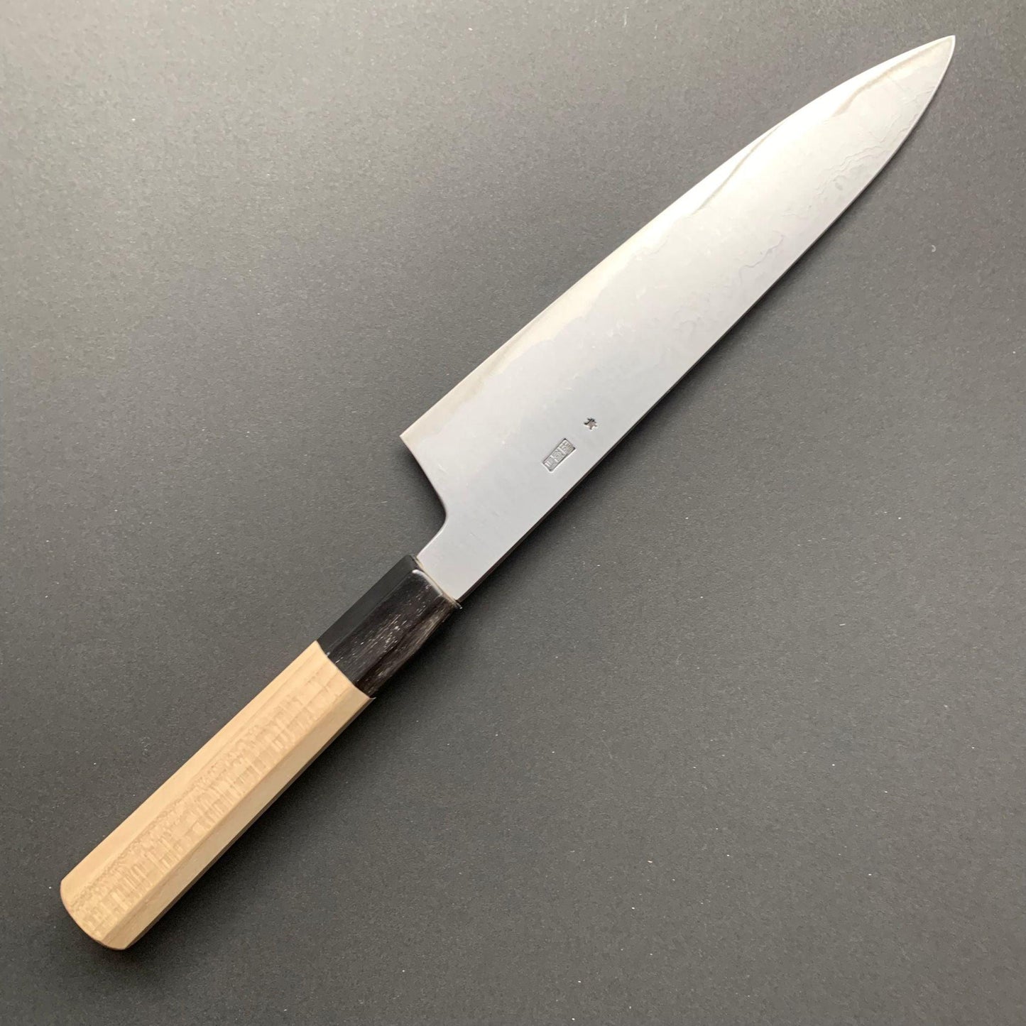 Gyuto Knife, Aogami 1 with iron cladding, Damascus finish, Kikuzuki Uzu range - Sakai Kikumori